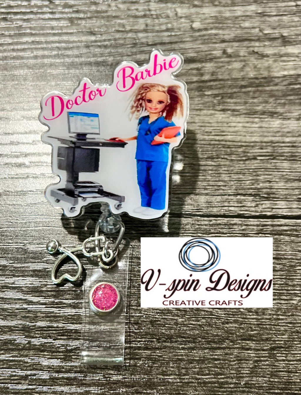 Doctor Badge Reel: Funny Acrylic Retractable ID Holder