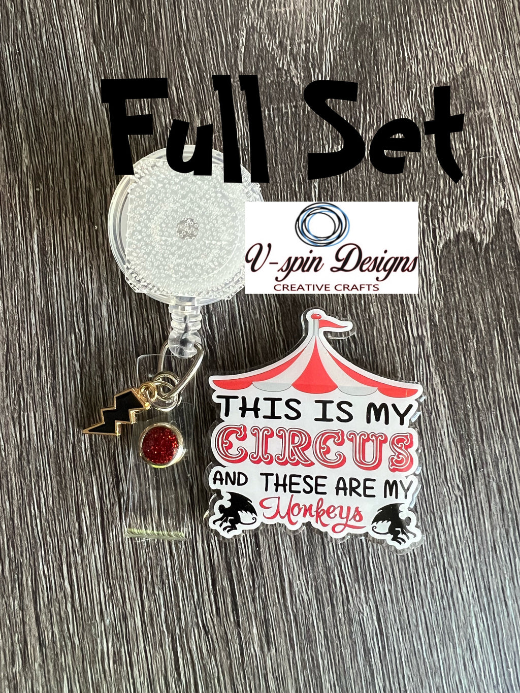 Funny Circus Monkey Badge Reel: Interchangeable ID Holder