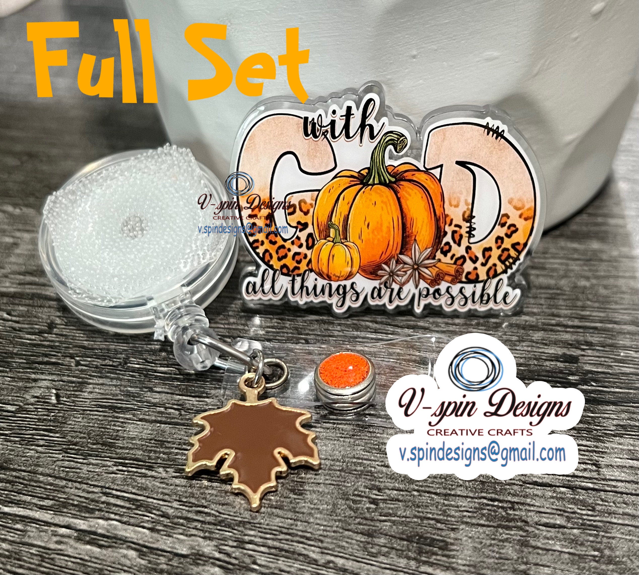 "With God All Things Are Possible" Fall Badge Reel | Inspirational Retractable ID Holder