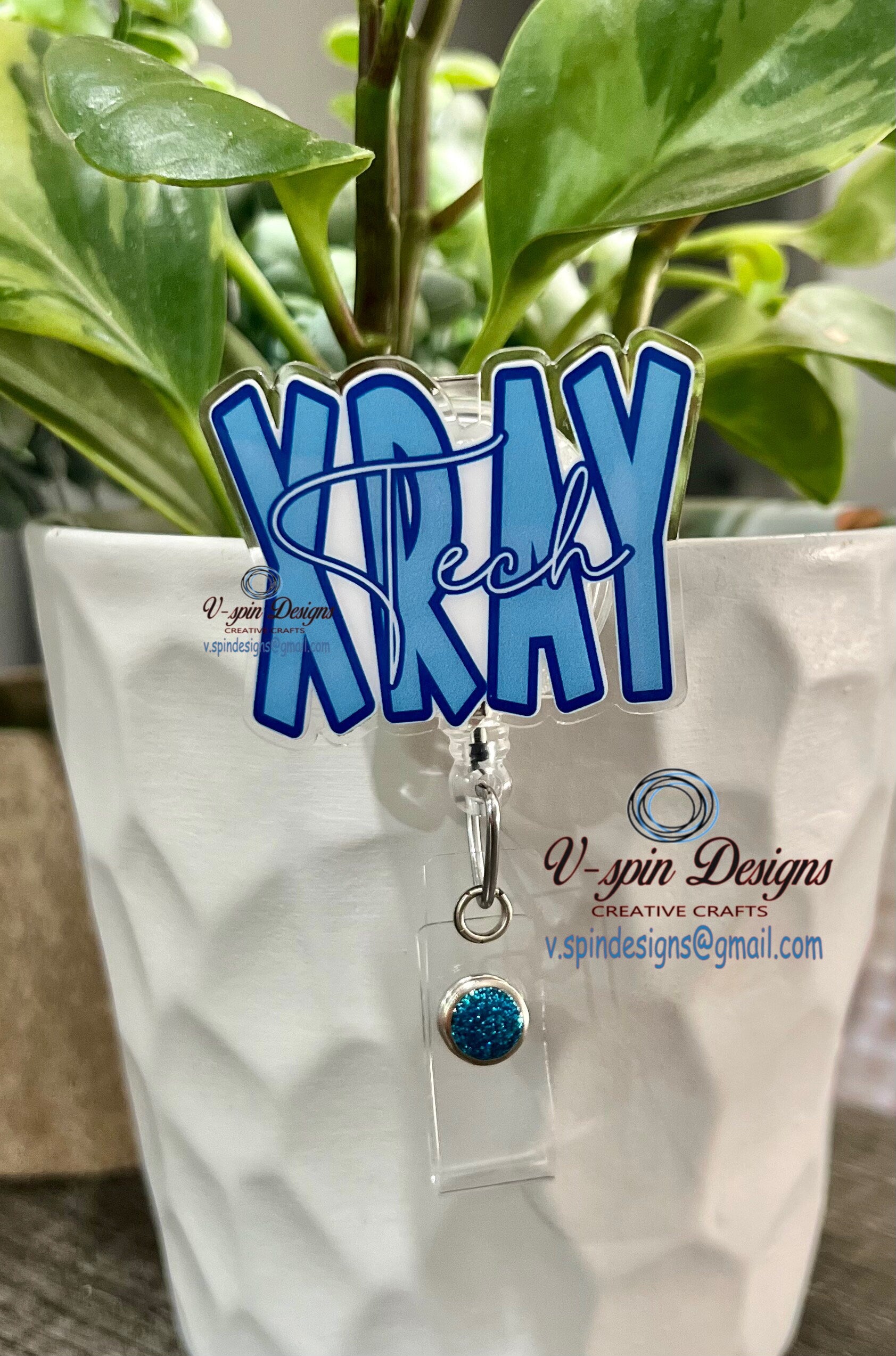X-Ray Tech Badge Reel | Retractable Acrylic ID Holder for Radiology