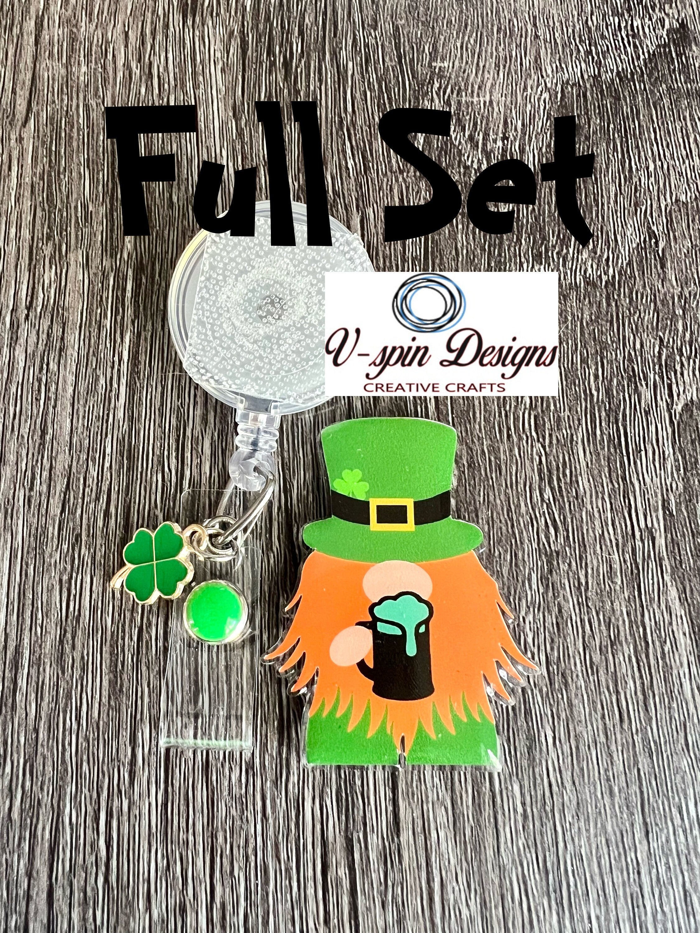 St. Patrick's Day Gnome Badge Reel | Holiday Retractable Acrylic ID Holder