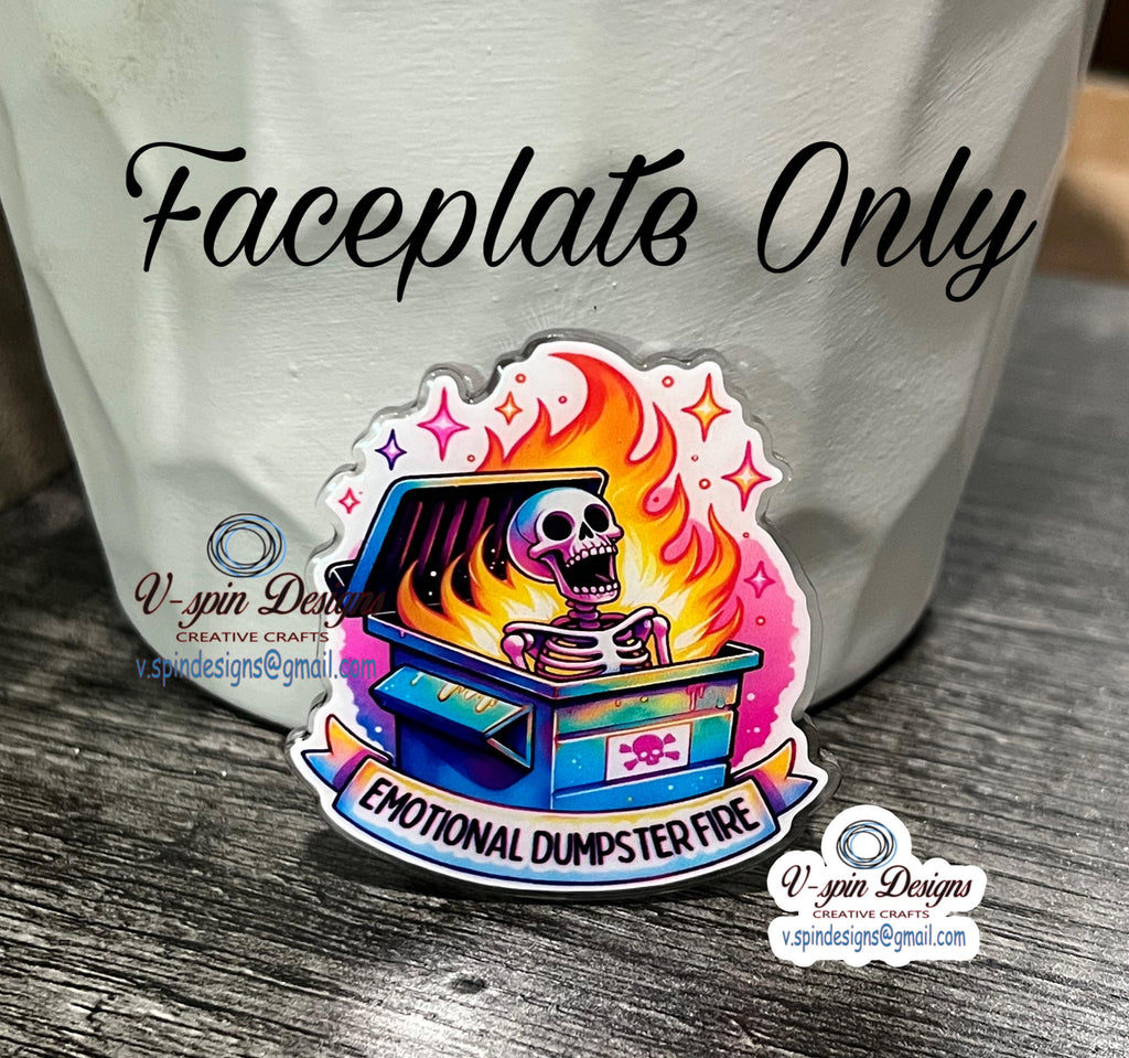 Emotional Dumpster fire Badge reel/ID Holder card holder/nurse/teachers/fun/silly/