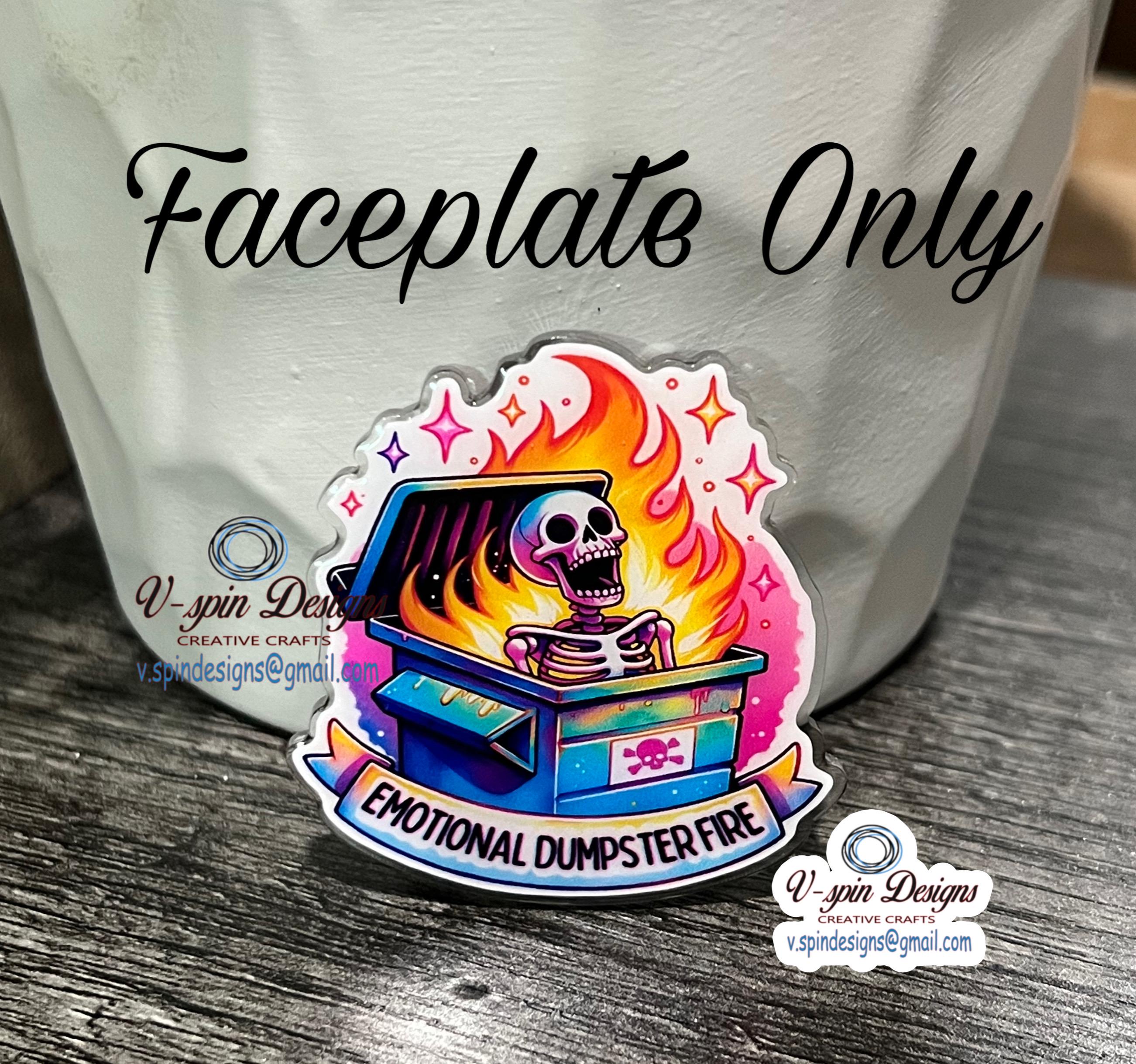 Emotional Dumpster fire Badge reel/ID Holder card holder/nurse/teachers/fun/silly/