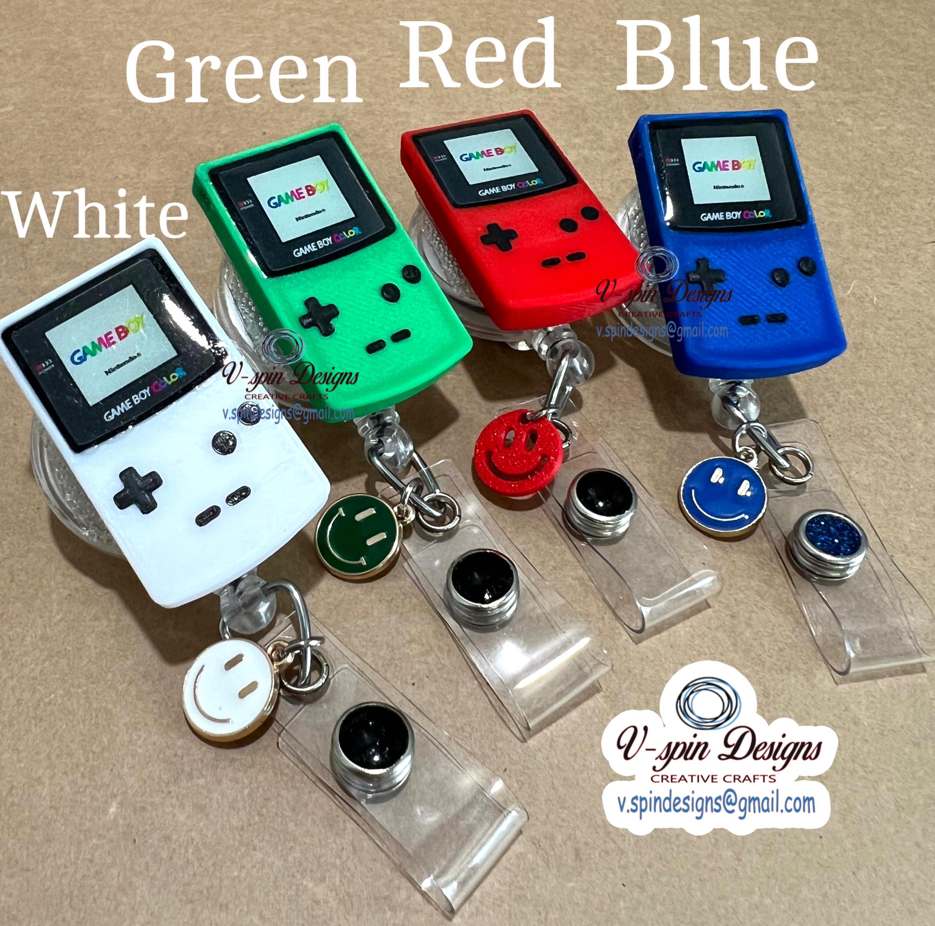 Old School Handheld Game Badge Reel | 3D Printed Retractable ID Holder for Gamers