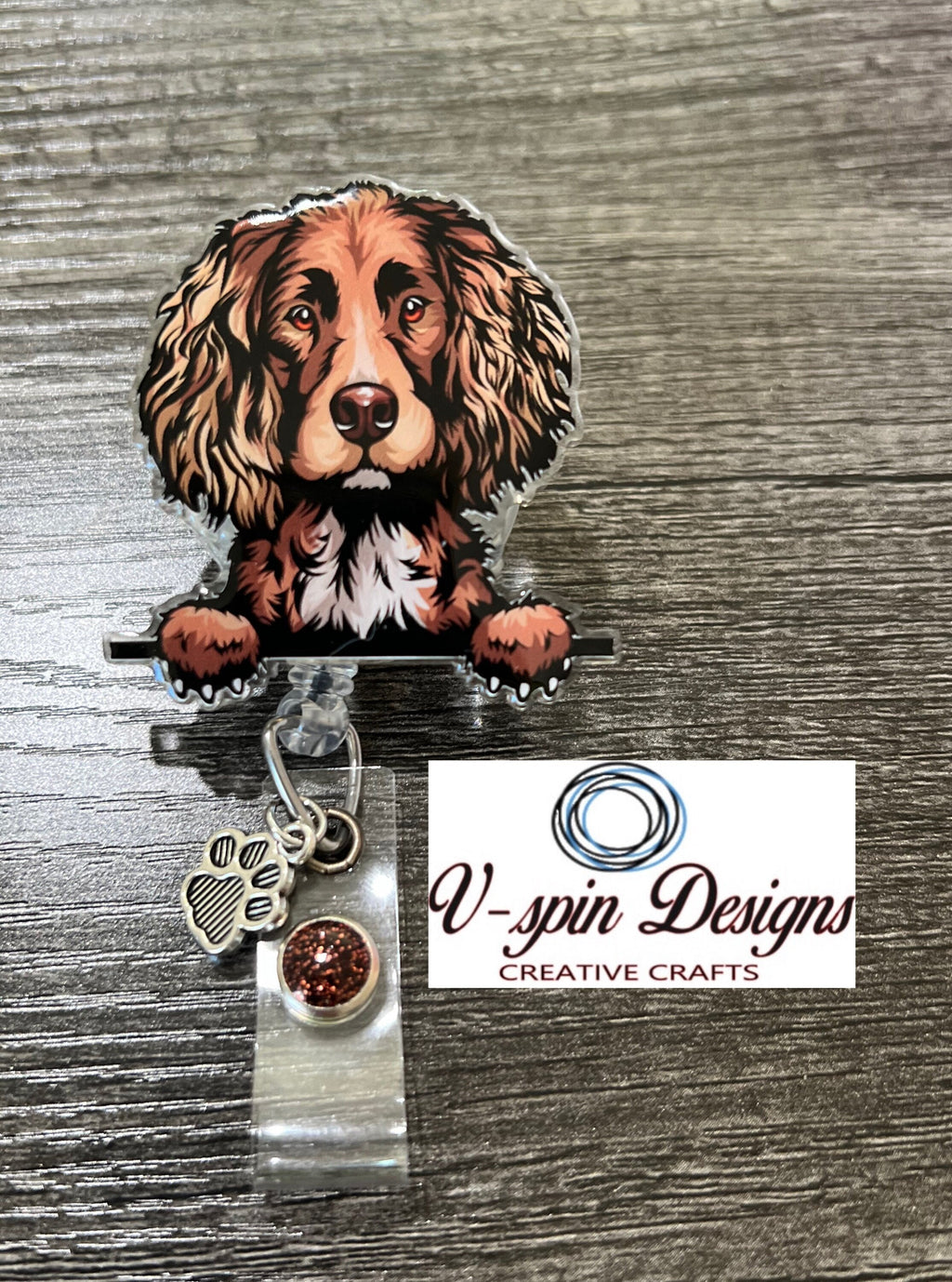 Boykin Spaniel dog Badge reel/ID Holder/card holder/nurses/teachers/students/dog badge reels