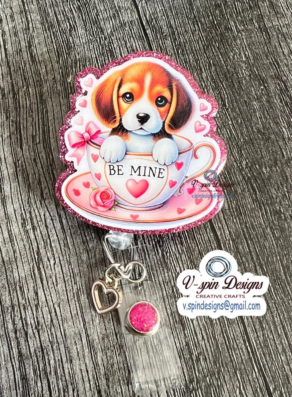 Beagle Cup badge reel/ID Holder/card holder/teachers/nurses/dogs