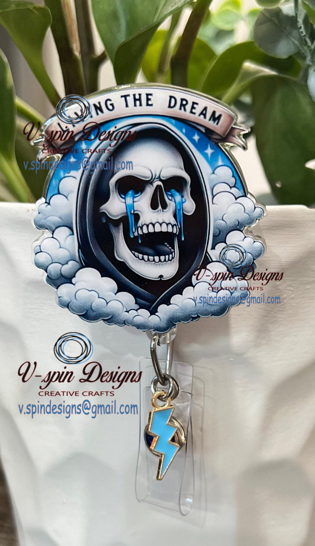 Living the Dream Badge reel/ID Holder card holder/nurse/teachers/fun/silly