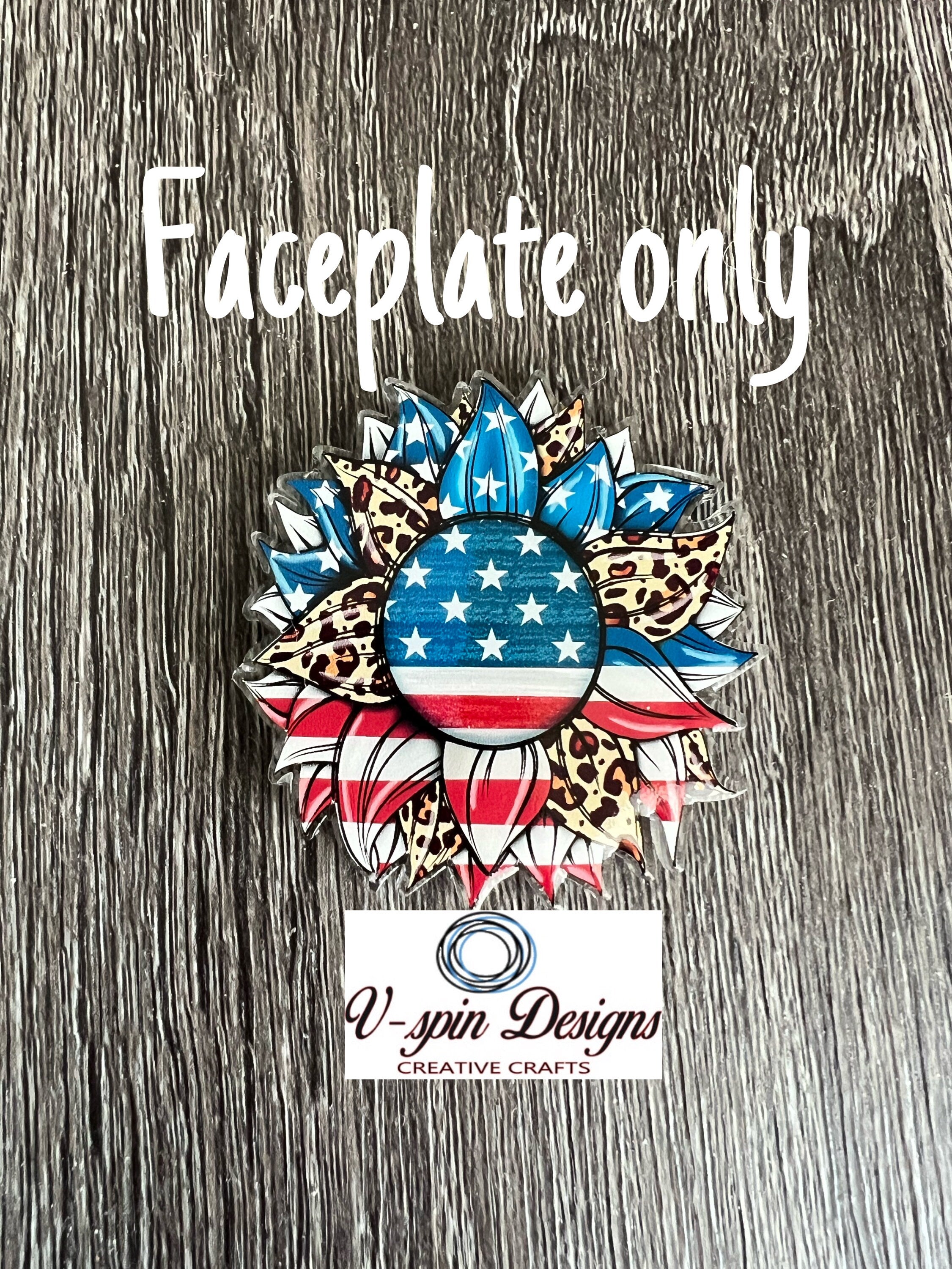 Patriotic Sunflower Badge Reel | 4th of July Retractable Acrylic ID Holder