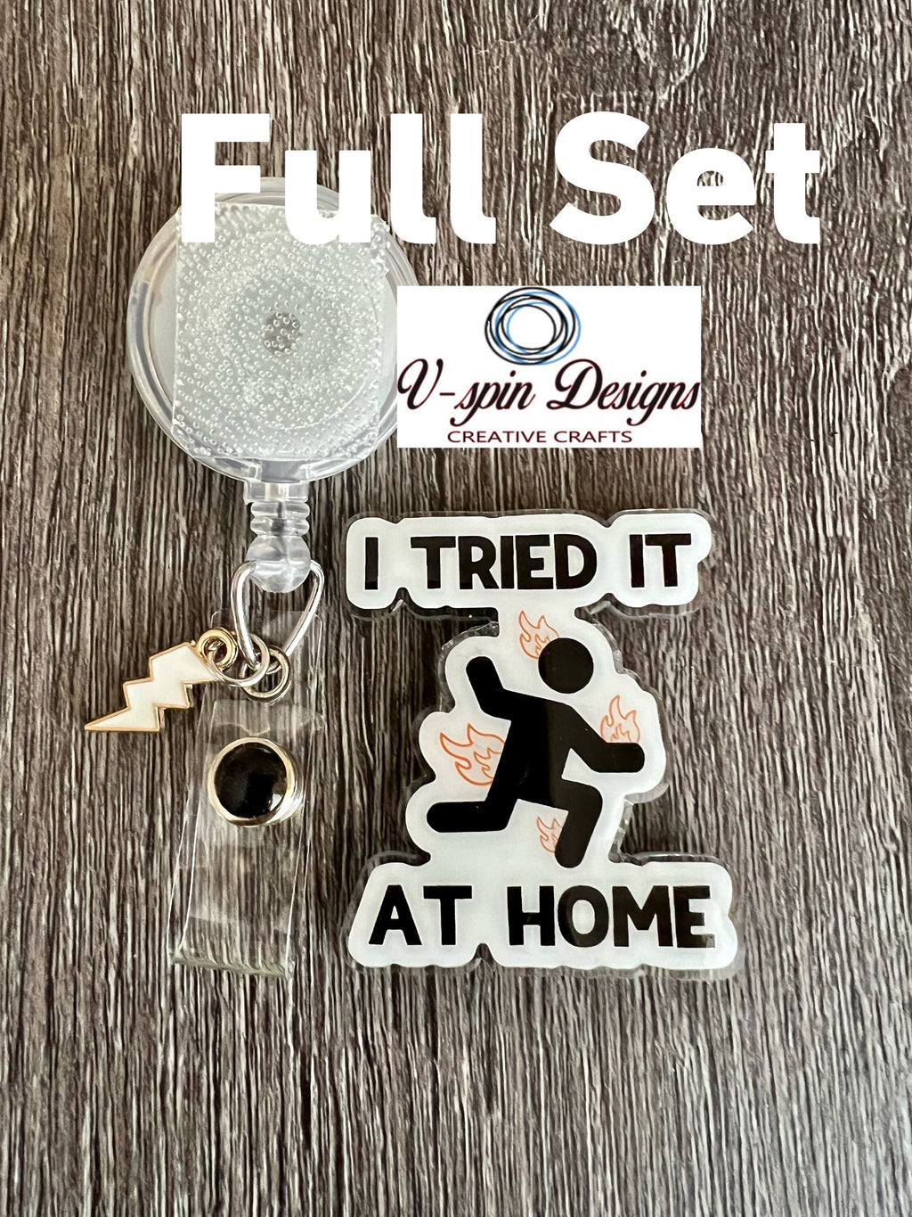 Funny “I tried it at home” Badge reel/ID Holder card holder/nurse/teachers