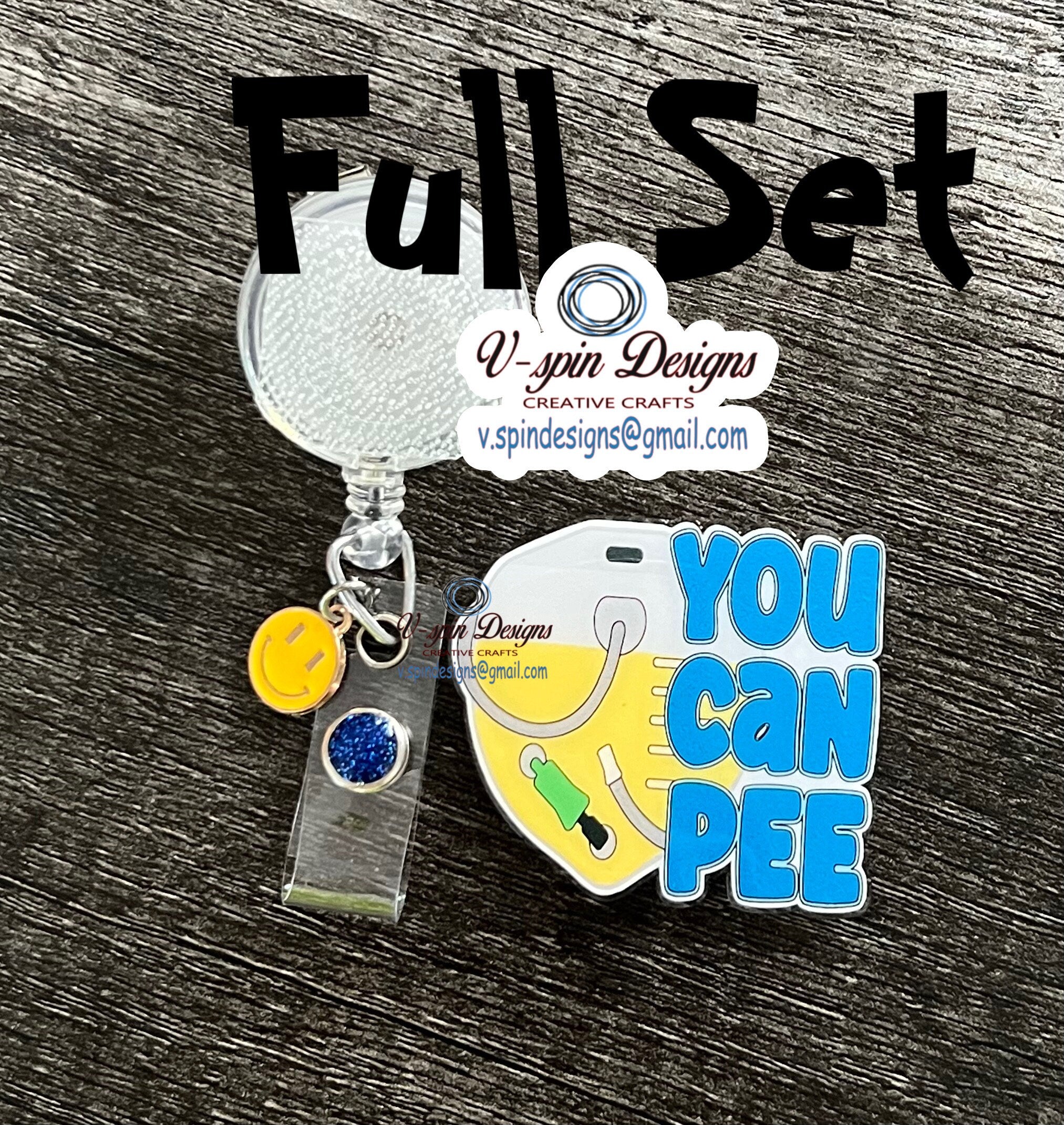 Funny 'You Can Pee' Badge Reel: Acrylic badge reel, nurse badge reels, funny badge reels