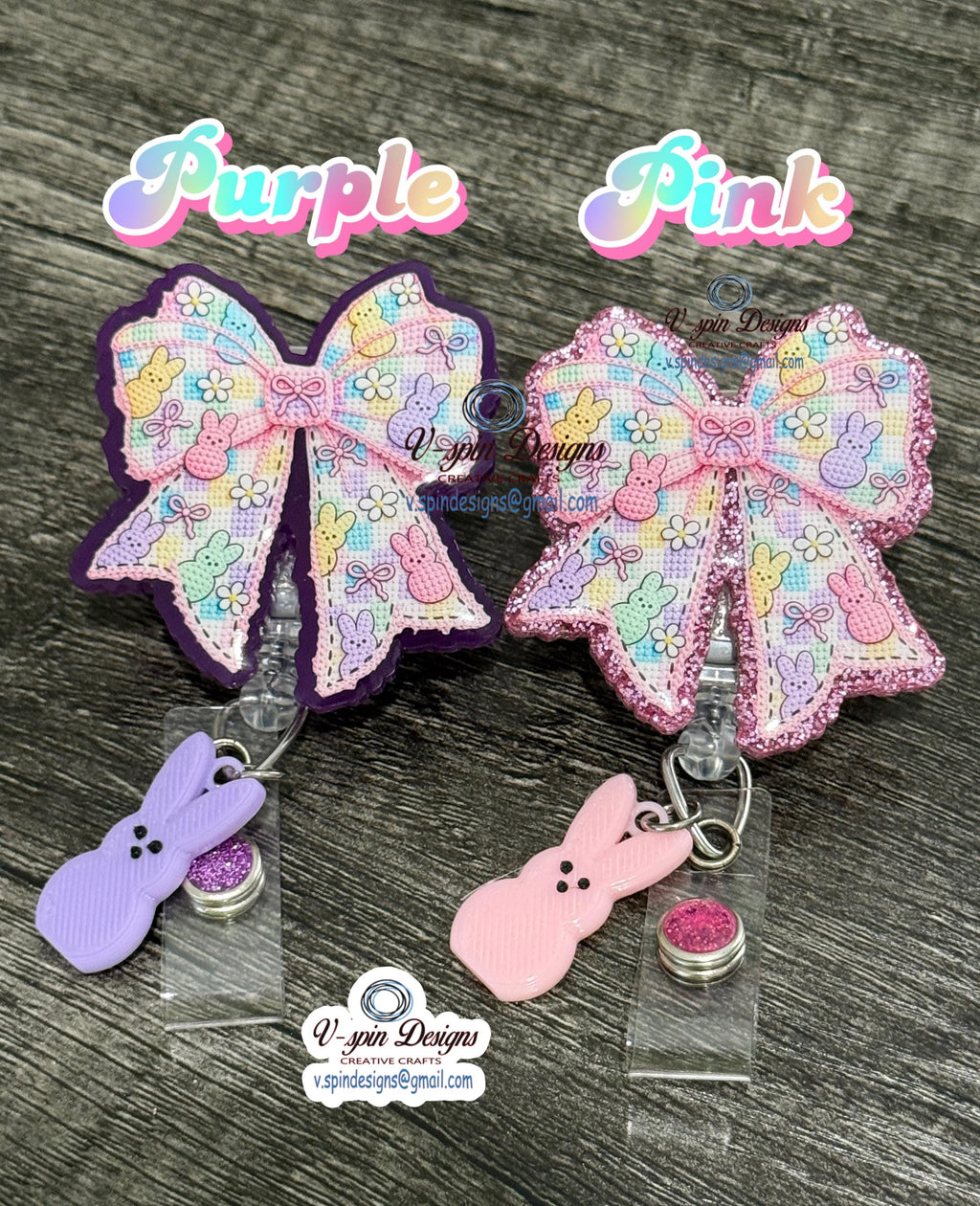 Easter Bow badge reel/ID Holder/Easter badge reels/holiday badge reel gifts