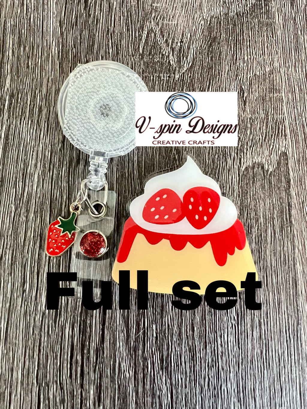 Strawberry Shortcake badge reel/ID Holder/nurses/teachers/desserts/summer badge reels
