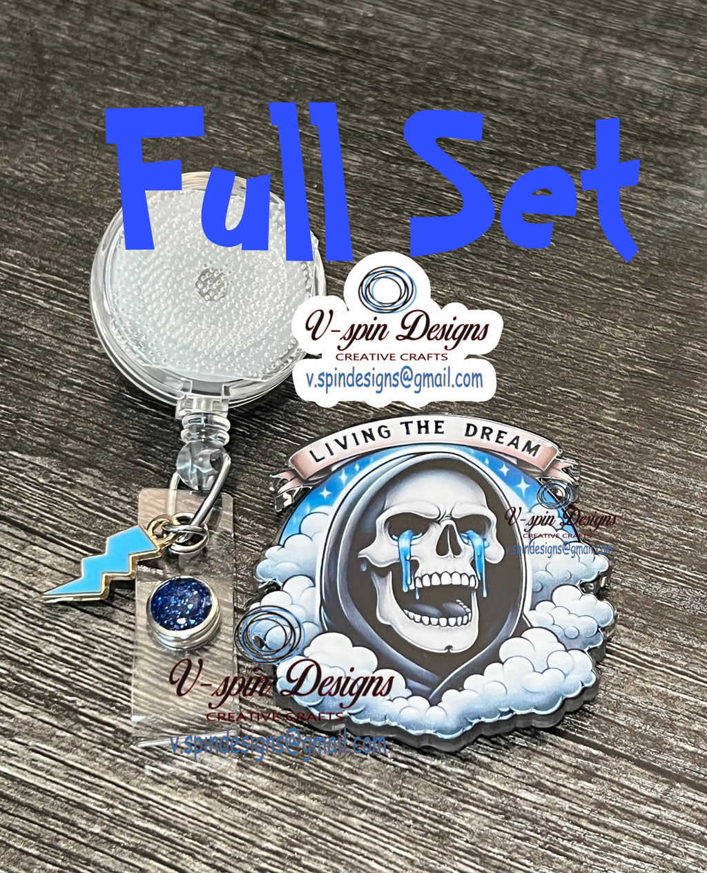 Living the Dream Badge reel/ID Holder card holder/nurse/teachers/fun/silly