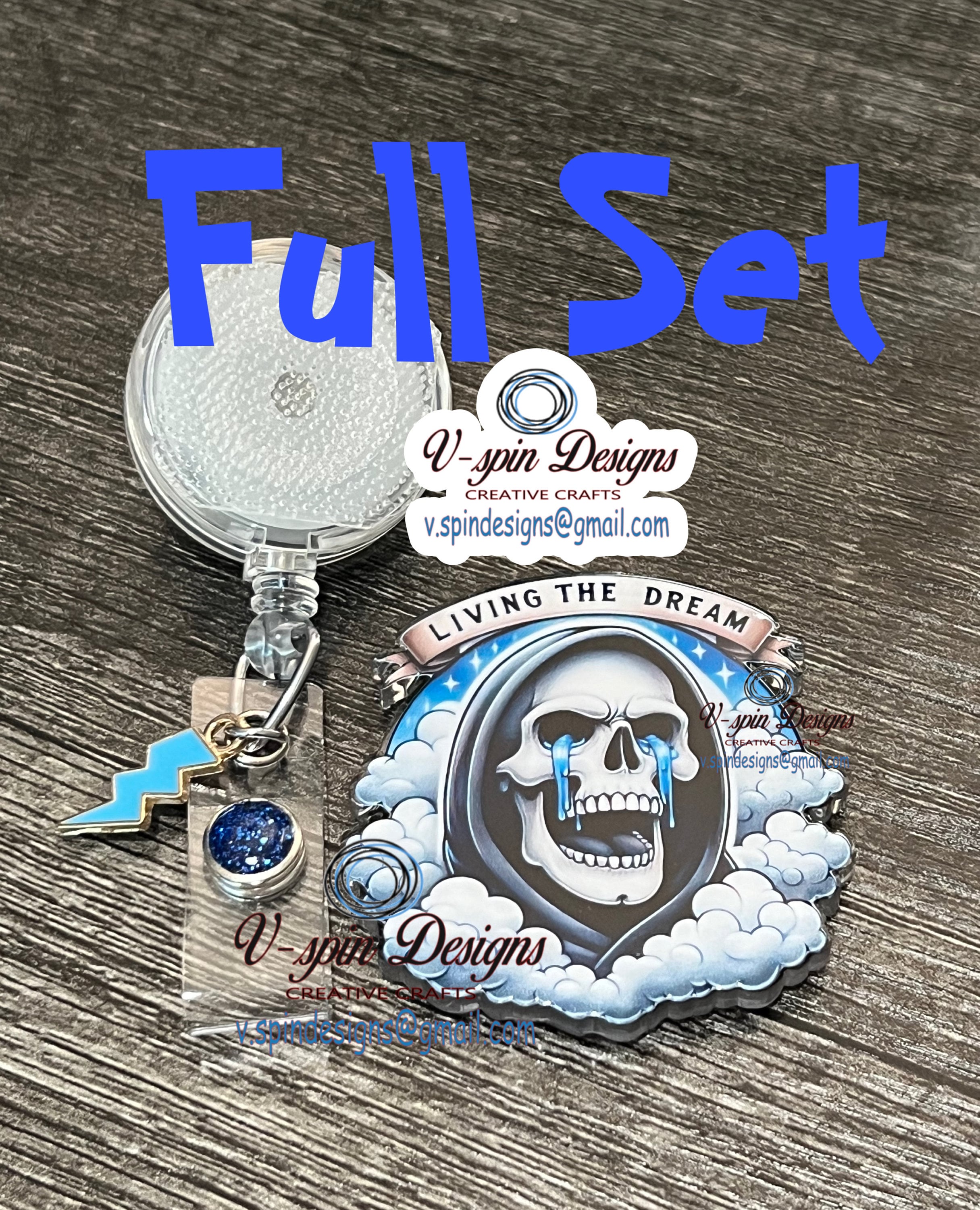 Living the Dream Badge reel/ID Holder card holder/nurse/teachers/fun/silly