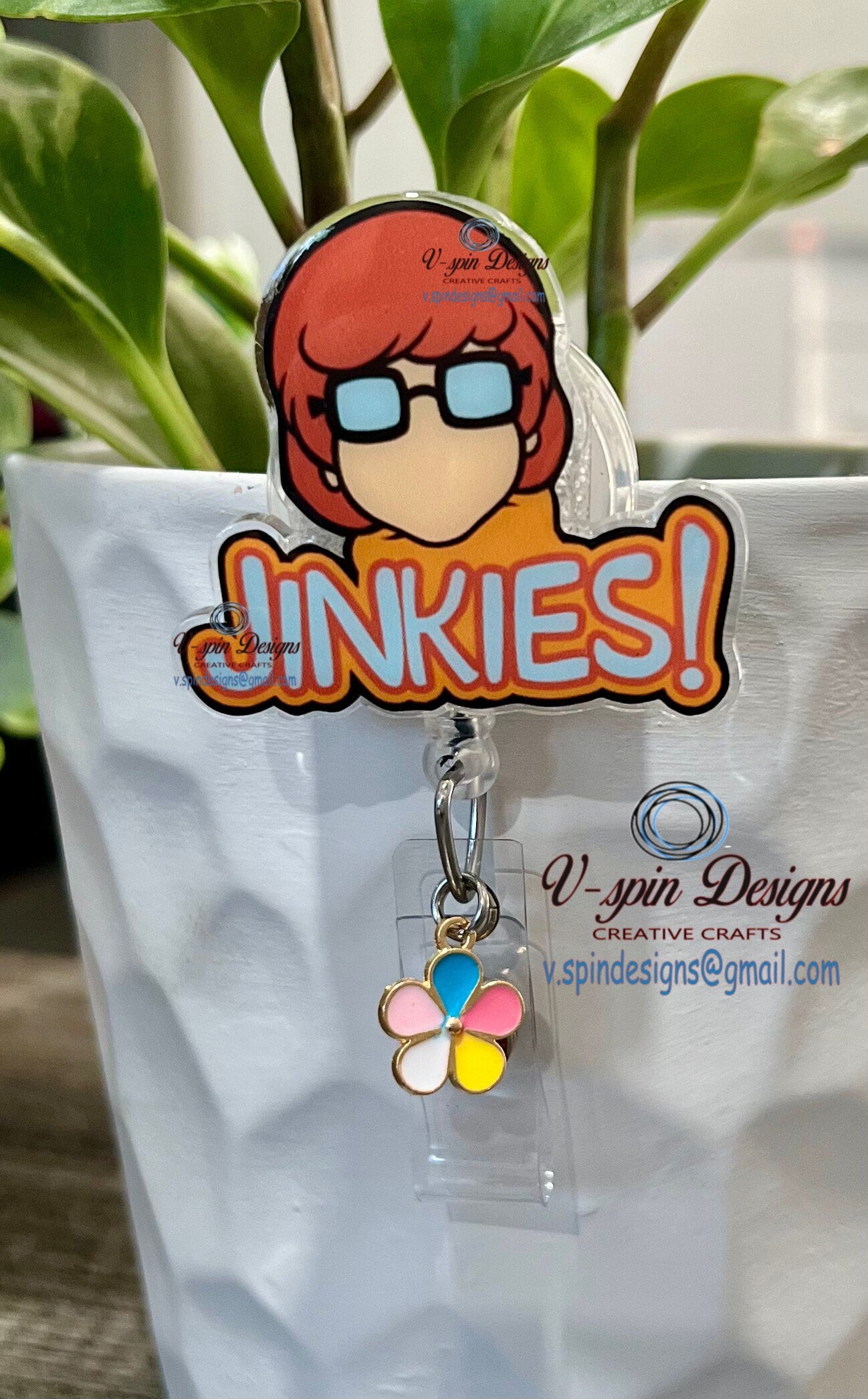 Acrylic Jinkies! Badge reel/ID Holder/nurses/teachers/students/old school/Cartoon badge reels