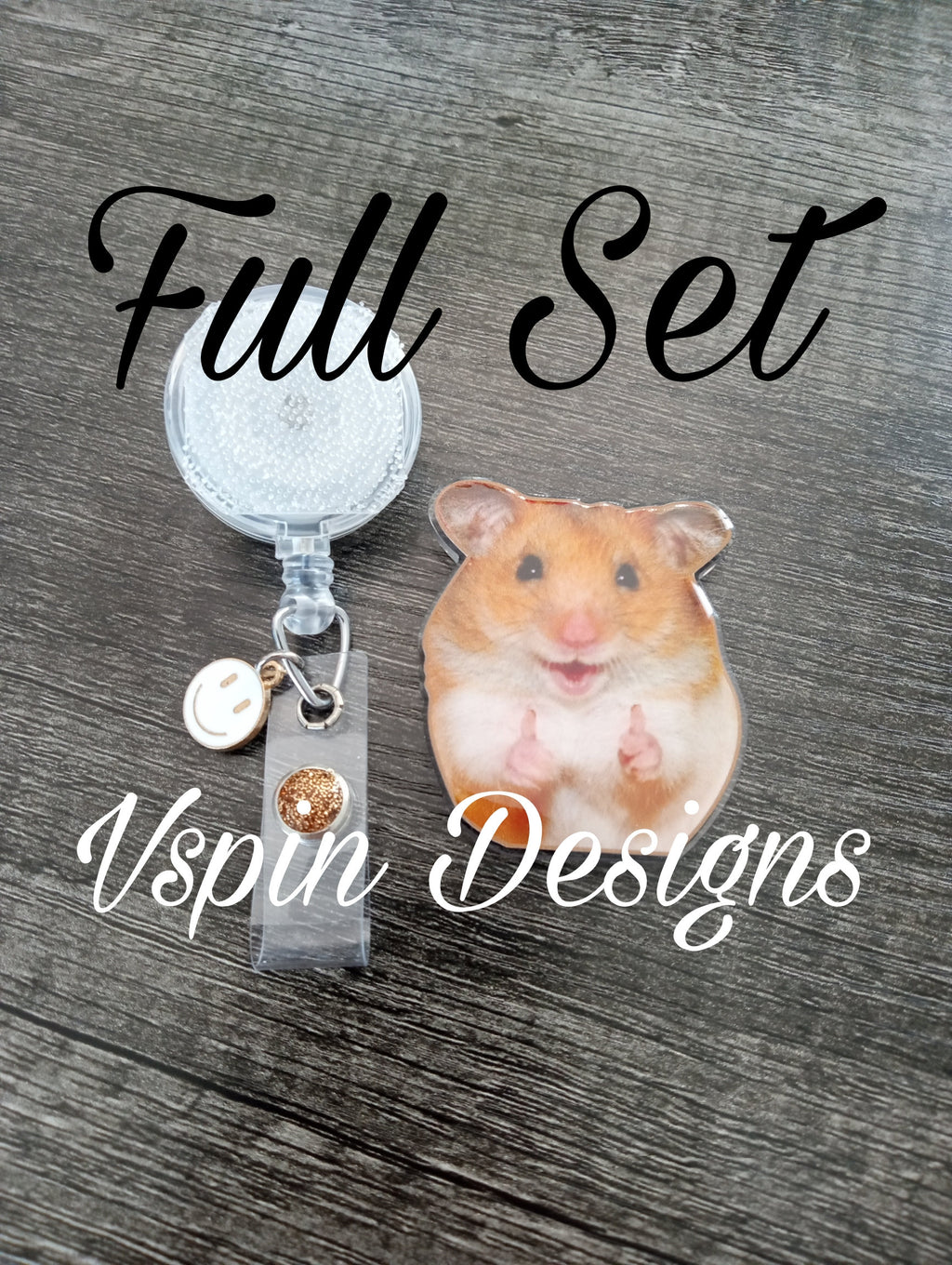 Thumbs Up Hamster Badge Reel | Funny Retractable Acrylic ID Holder