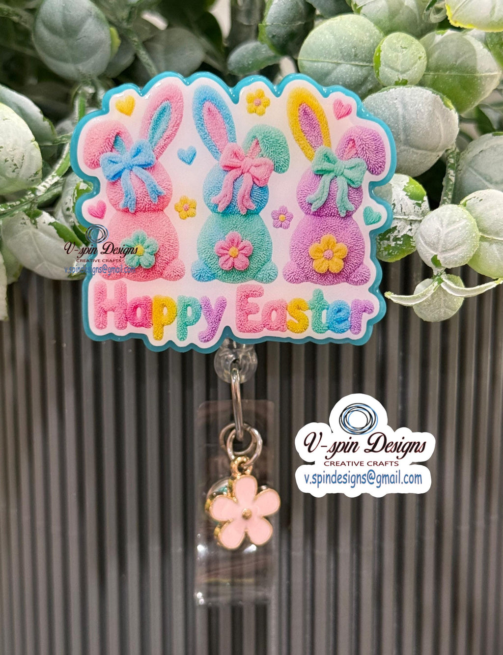Easter Bunnies badge reel/ID Holder/card holder/teachers/nurses/Easter badge reels